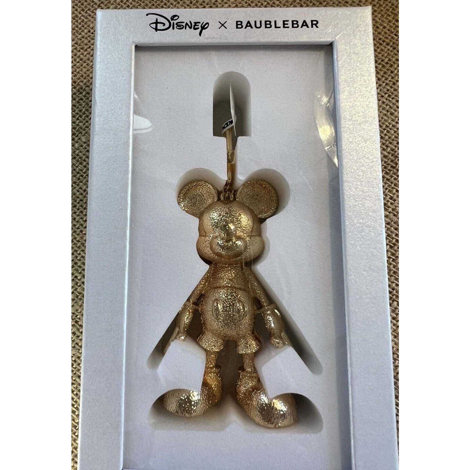 Disney X Baublebar Gold Mickey Mouse Bag Charm Keychain -Rare/HTF