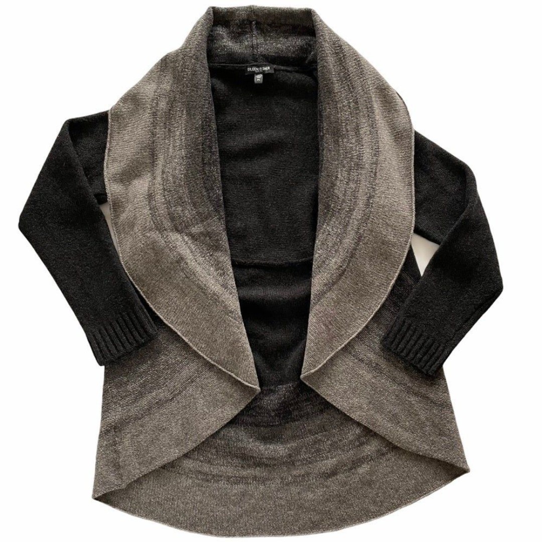 Eileen Fisher Ash Ombré Oval Cardigan Yak Blend