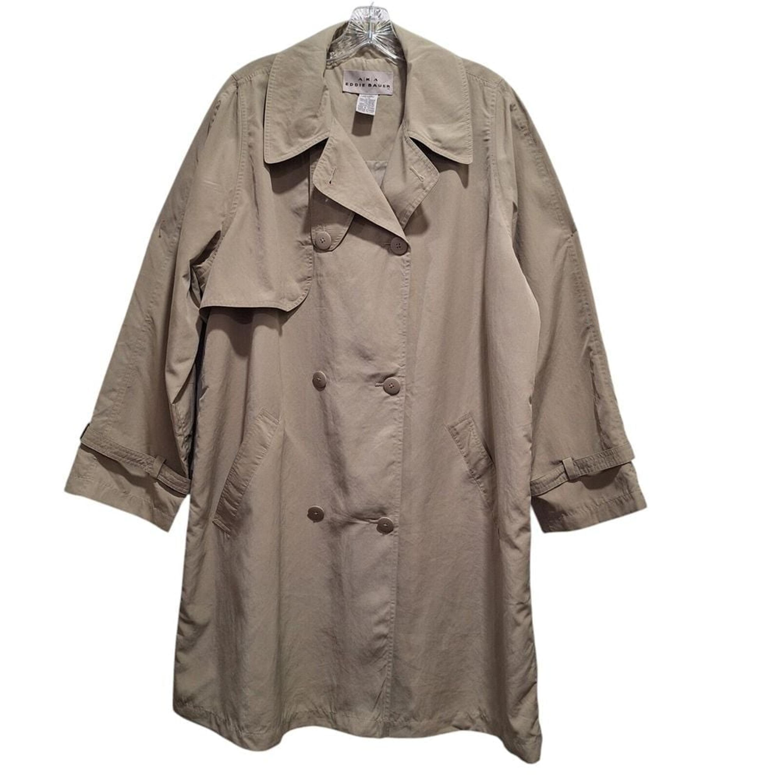 Eddie Bauer Men's Vintage Barn Style Trench Coat Size Large Khaki