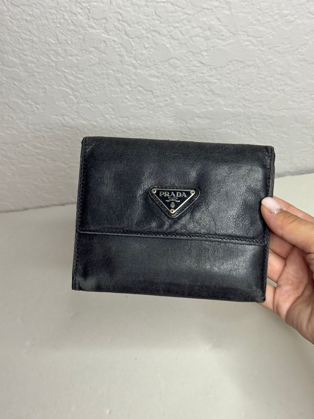 Prada Vintage Compact Wallet Black