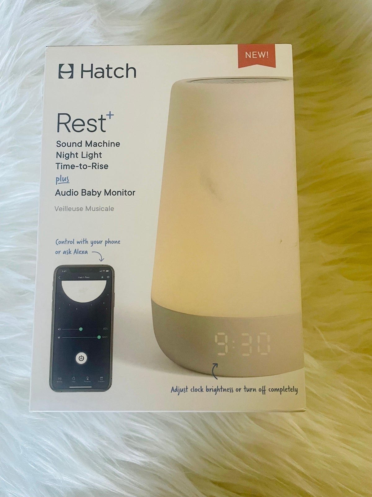 Hatch Rest+ 1st Gen Baby Sound Machine, Night Light, Time-to-Rise Plus Audio Mon