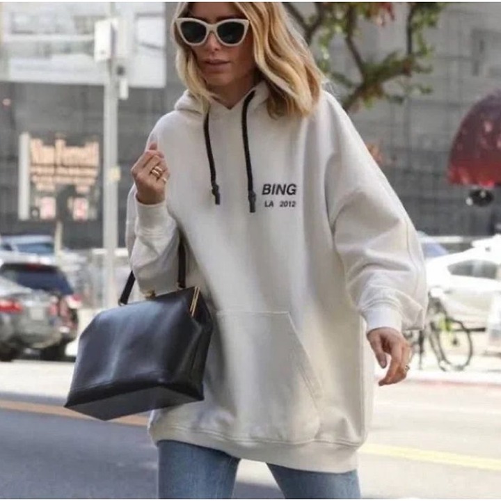 NWT Anine Bing Lottie Hoodie Ivory Size M/L
