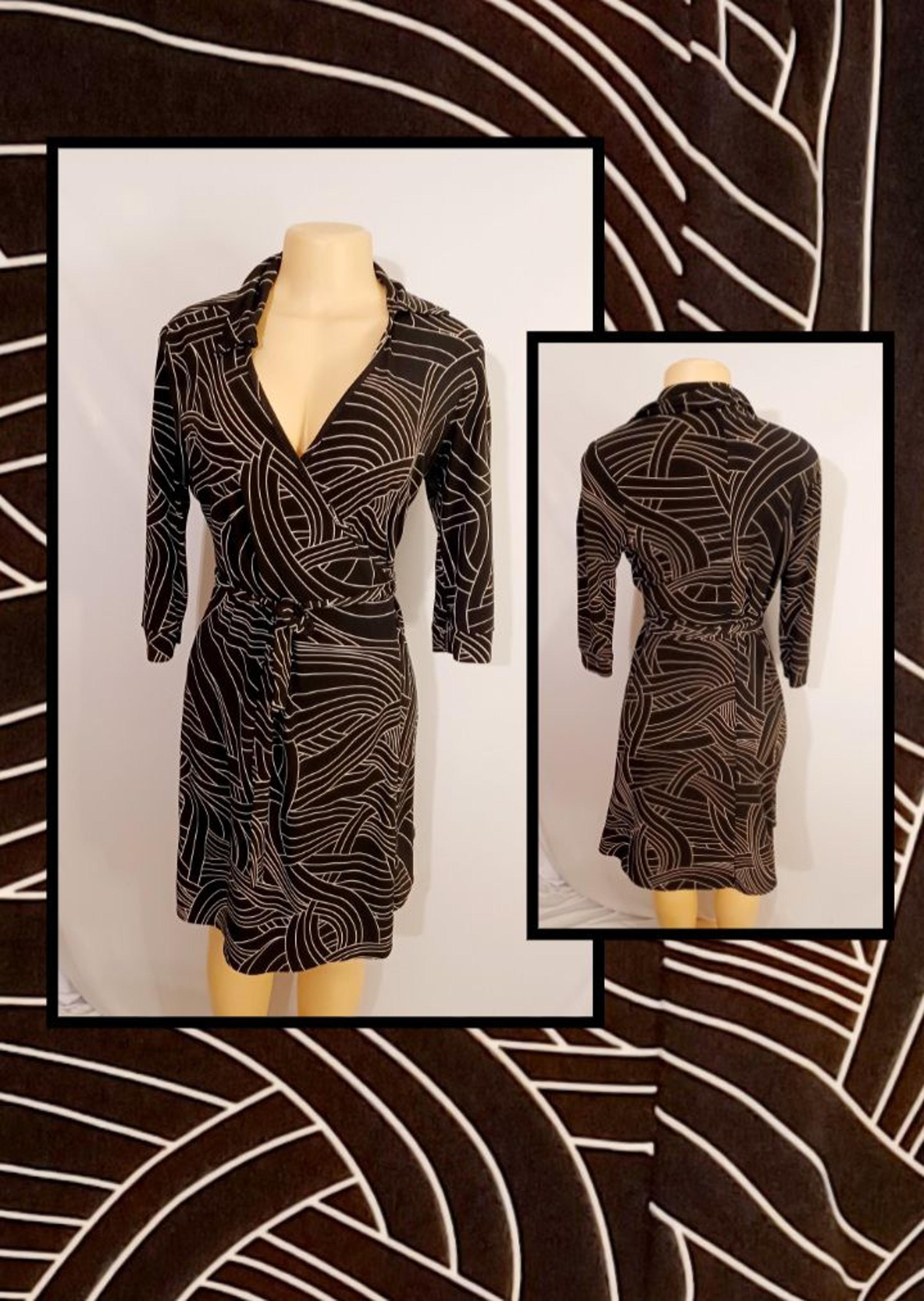 Vintage Labelle Abstract Print Wrap Dress M