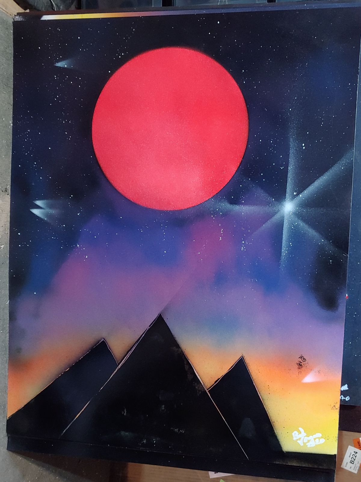 Red planets over the pyramids