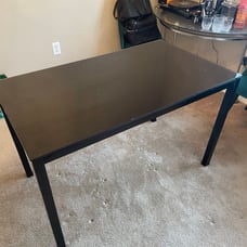 Black glass living room table