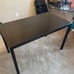 Black glass living room table