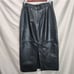 Vintage 70s Brazilian Genuine Black Leather Midi Skirt