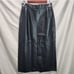 Vintage 70s Brazilian Genuine Black Leather Midi Skirt