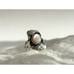 Pink Mother of Pearl Abalone Pewter Carved Vintage Cabochon Navajo Ring - sz 5.5