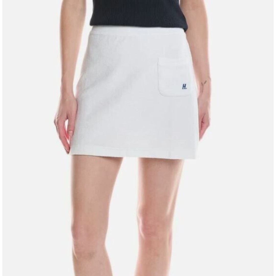 Helmut Lang Women's Toweling Terry Drawstring Mini Tennis Skirt XS NWT 168 White