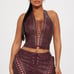 Starla Washed Faux Leather Pant Set - Burgundy