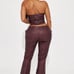 Starla Washed Faux Leather Pant Set - Burgundy