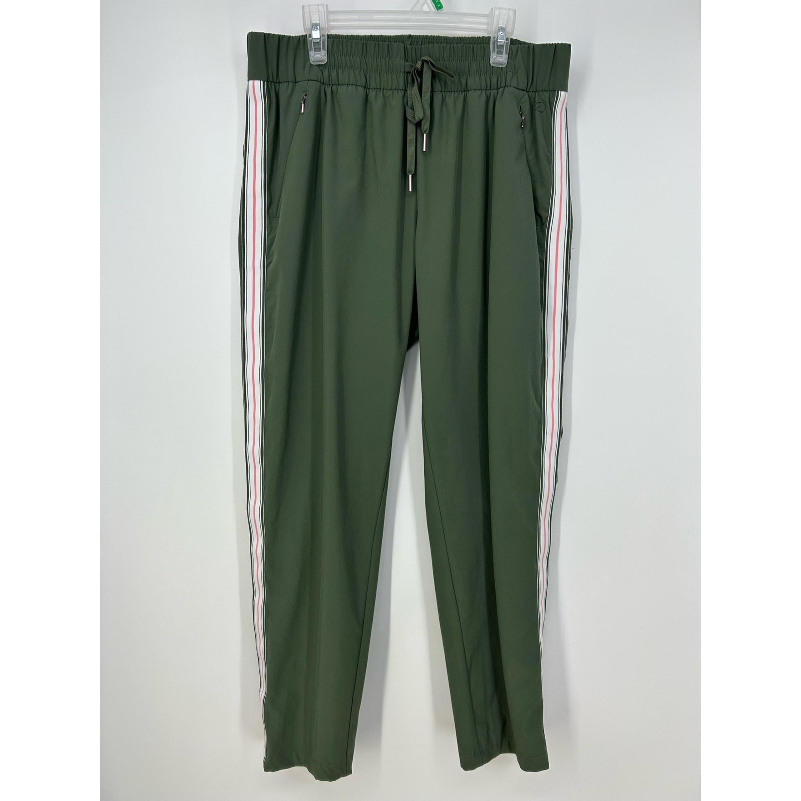 Calia Green Journey Tuxedo Side Stripe Athleisure Track Pants Joggers Size M