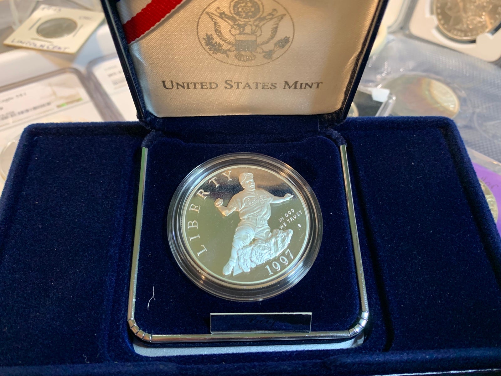 Jackie Robinson Commemerative Proof Silver Dollar