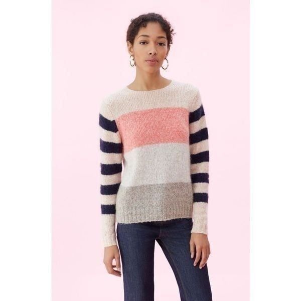 La Vie Rebecca Taylor Striped Color-Block Sweater