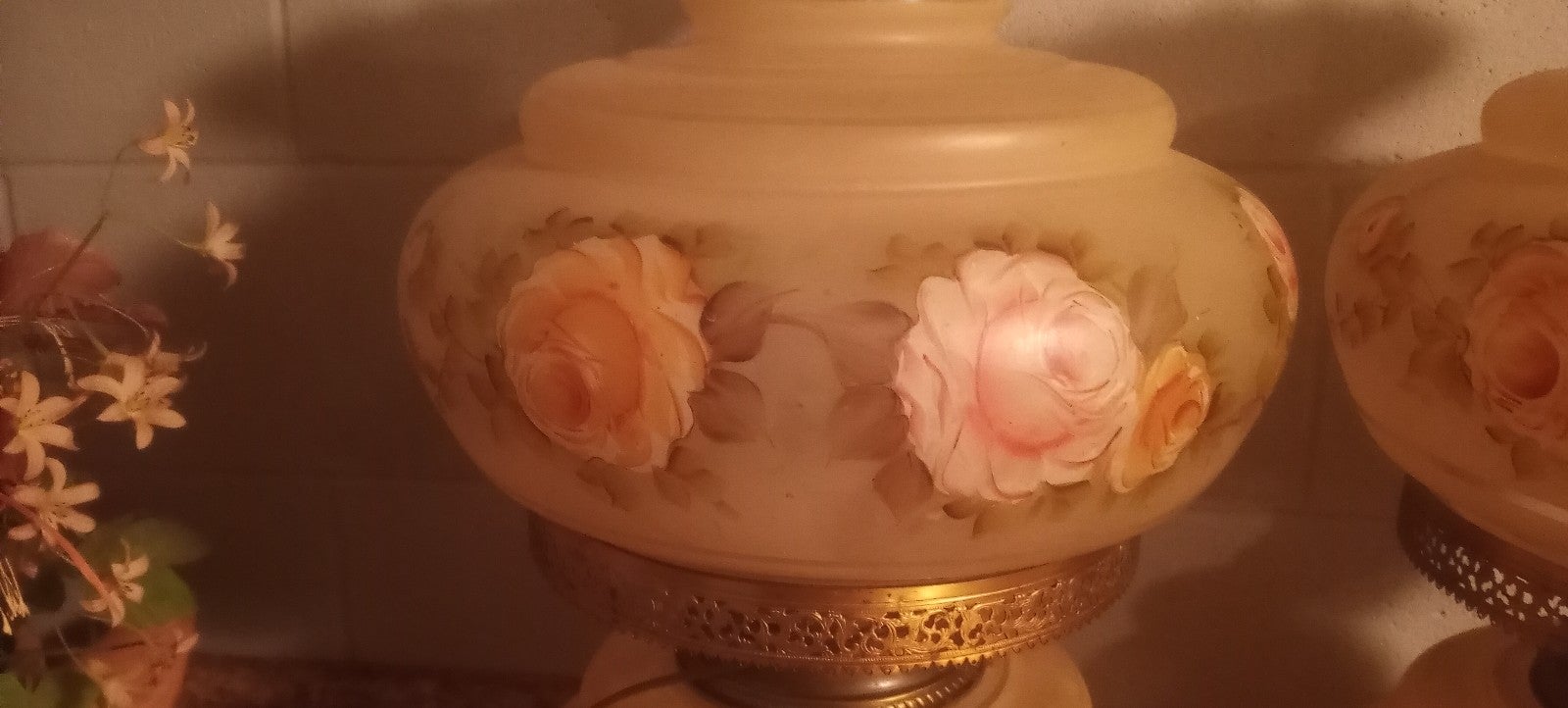 Pair of rare fenton lamps.