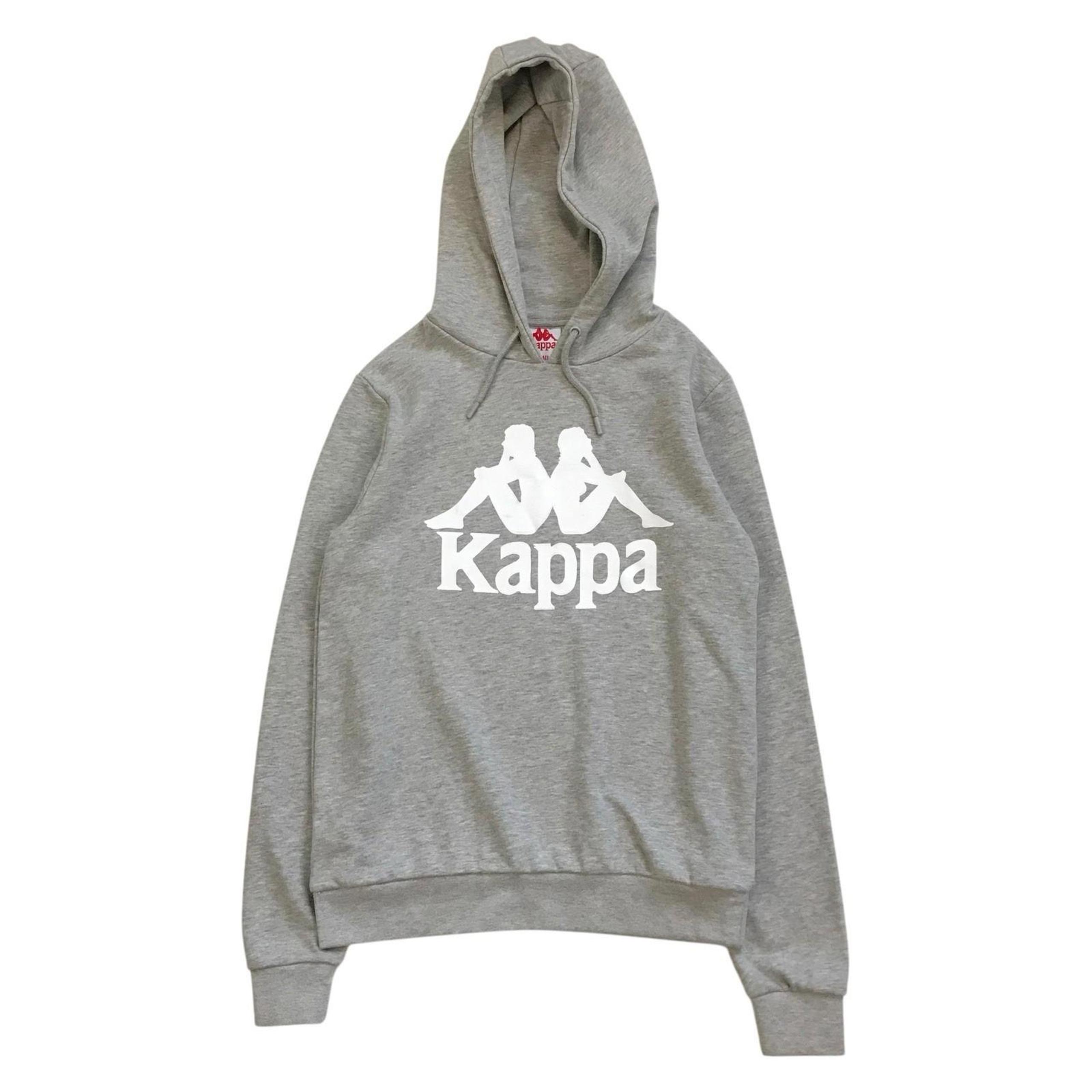 KAPPA HOODIE SMALL S MENS GRAY SWEATSHIRT PULLOVER LOGO FUTBOL SOCCER VINTAGE