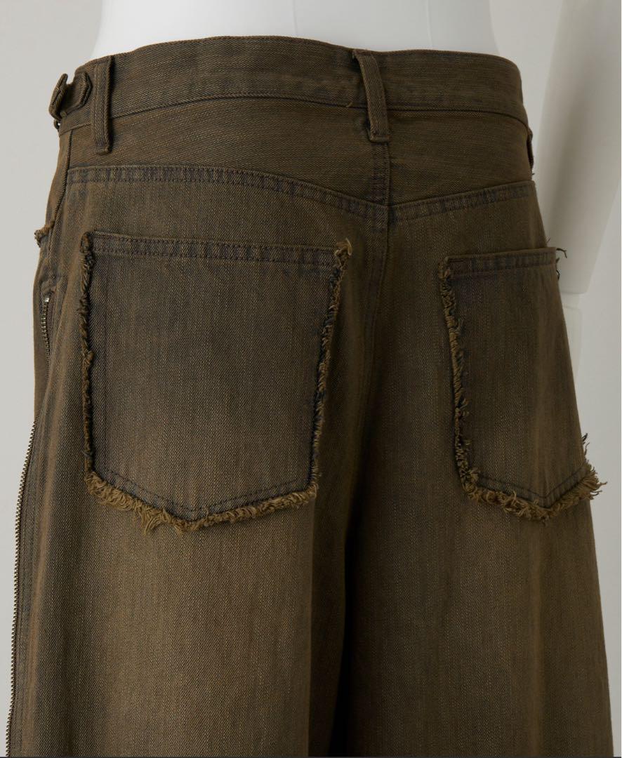 適当な価格 Cheapest GRANCY Zip Design Baggy Denim Pants Brown パンツ