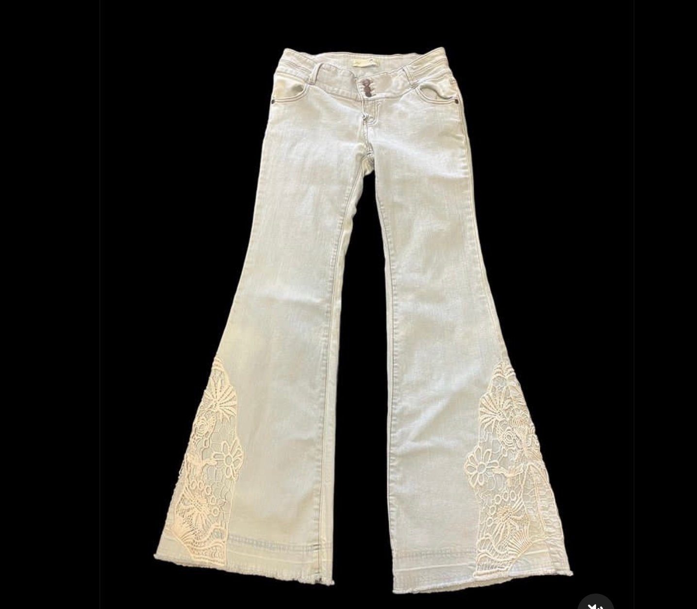 Vintage boho/ hippie Bell Bottom Denim Jeans Sz 28