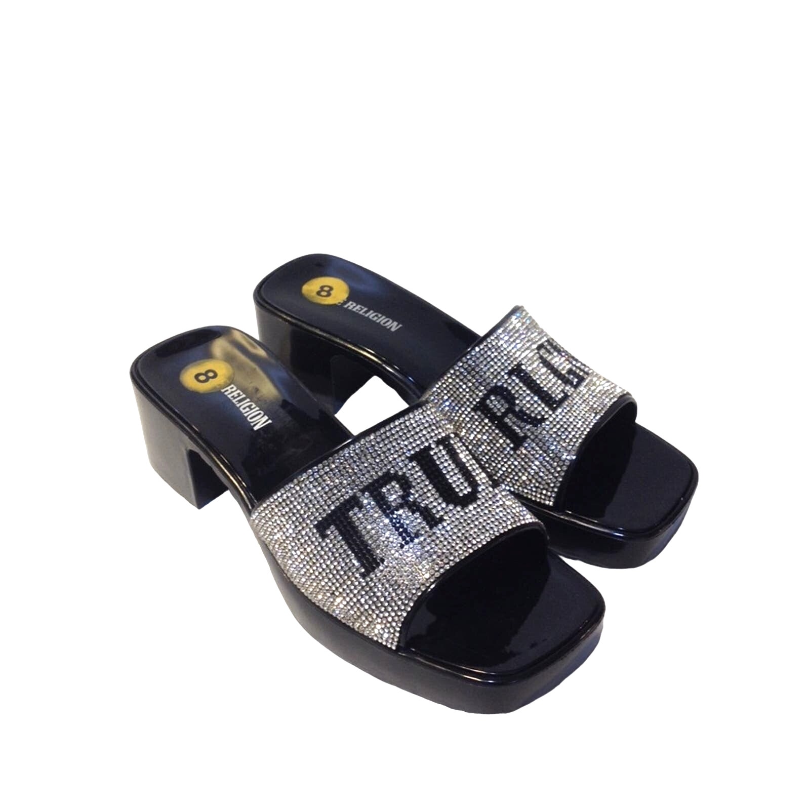 True Religion Block Heel Mule Shoes Sandals 8