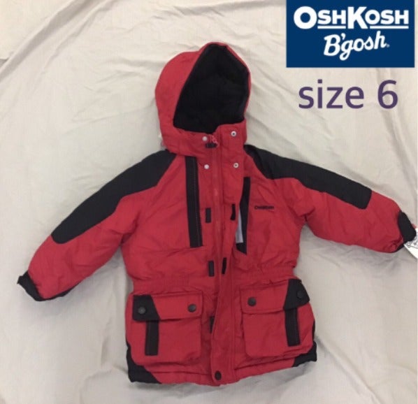 OshKosh B'gosh Red Kids Jacket winter hooded puffer jacket