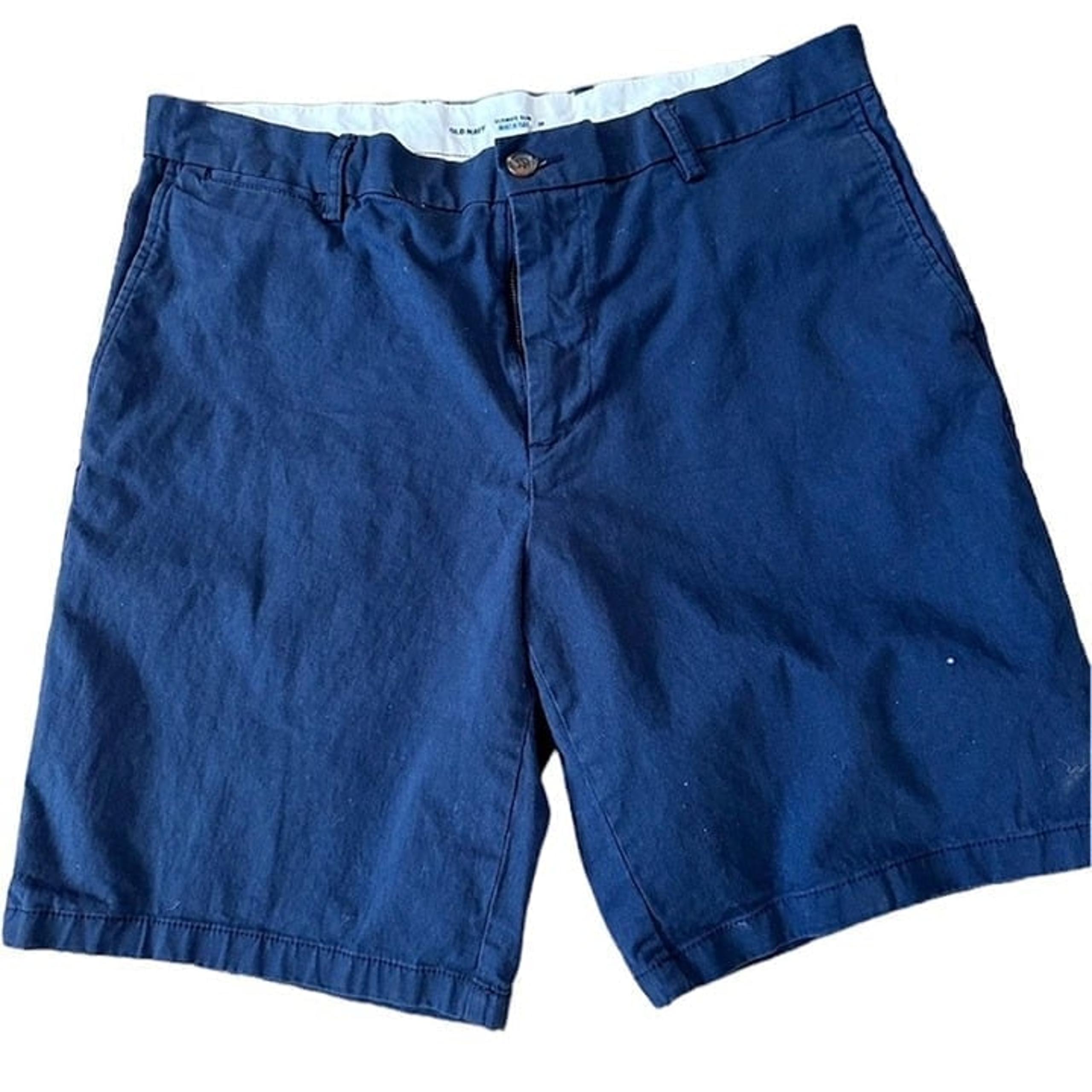 Old Navy Men’s Ultimate Slim Cotton Blend Navy Shorts with Pockets Sz 38 GUC