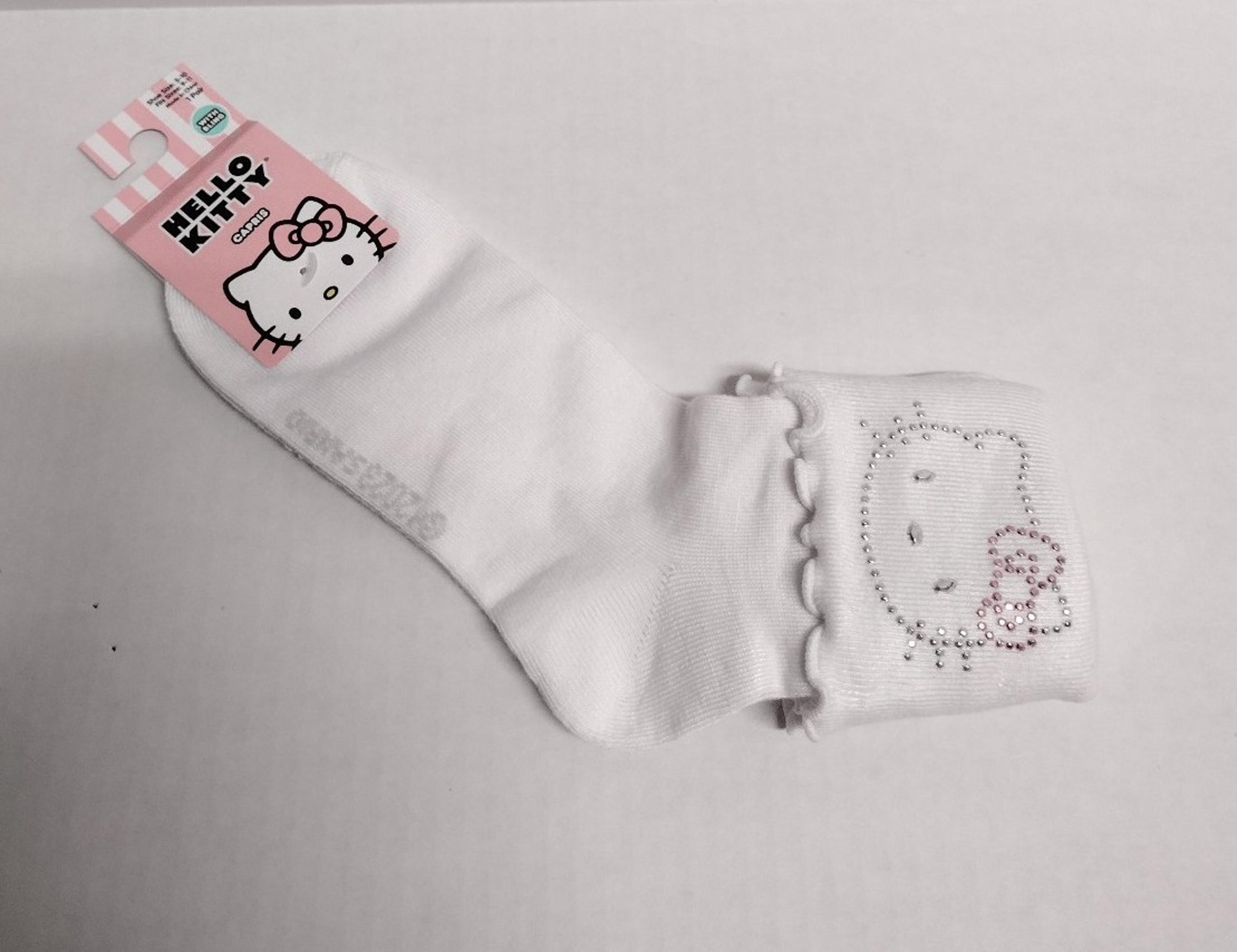 New Sanrio Hello Kitty Bling Lettuce Fold Ankle Socks
