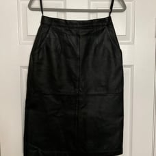 Vintage Black Leather Skirt Size 10
