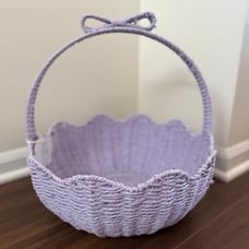 Purple Bow Scalloped Easter Basket TIKTOK VIRAL