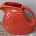 Fiesta Small Disc Pitcher w/Chicken Black Ancona Rooster - HLC USA - Poppy or Pe