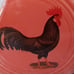 Fiesta Small Disc Pitcher w/Chicken Black Ancona Rooster - HLC USA - Poppy or Pe