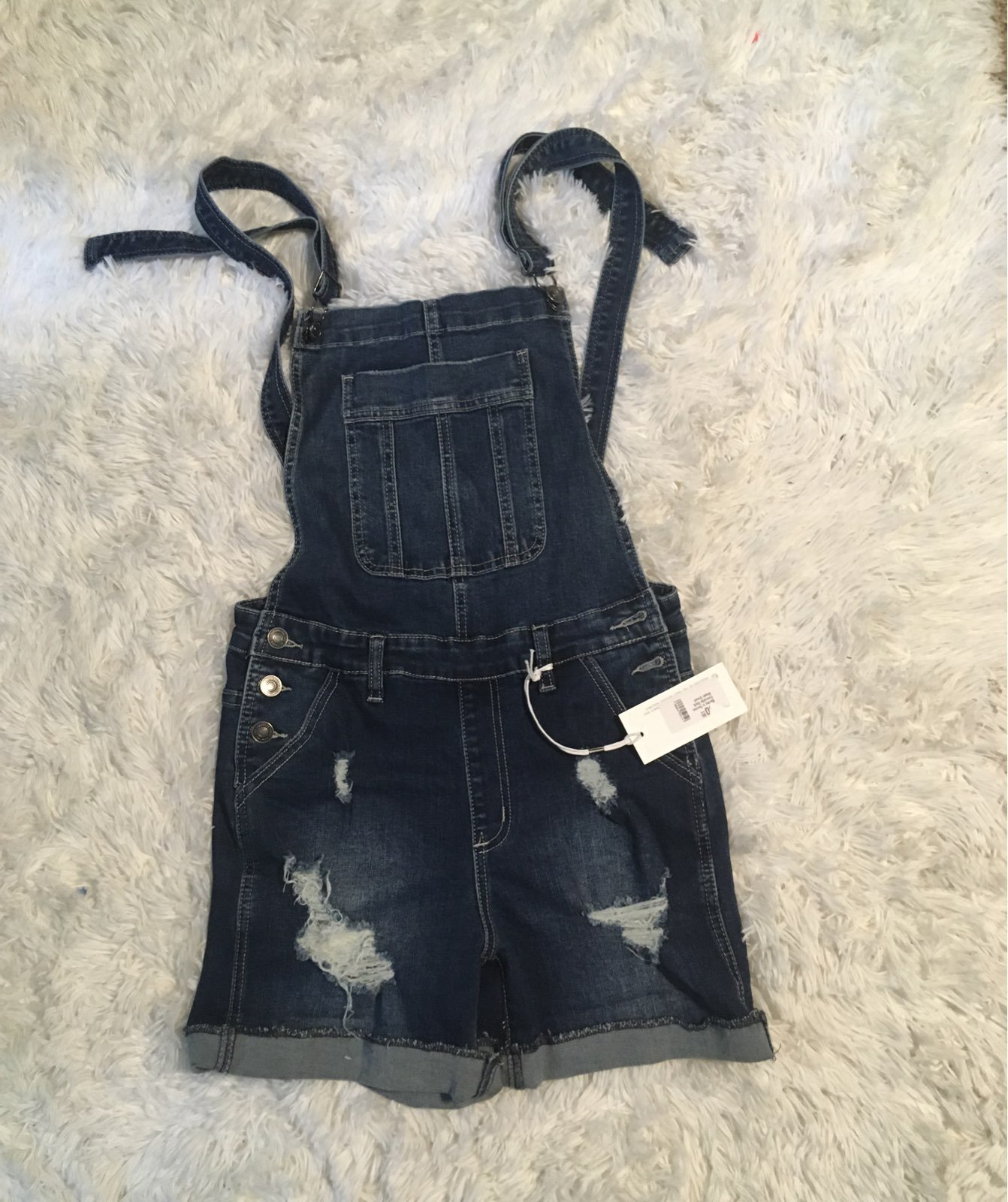 KanCan jean overalls shorts distressed