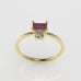 14K Engagement Ring with 1 TOURMALINE and 1 DIAMOND VS1, Setting Prong