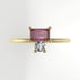14K Engagement Ring with 1 TOURMALINE and 1 DIAMOND VS1, Setting Prong