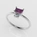 14K Engagement Ring with 1 TOURMALINE and 1 DIAMOND VS1, Setting Prong