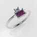14K Engagement Ring with 1 TOURMALINE and 1 DIAMOND VS1, Setting Prong