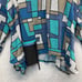 IC By Connie K Top Womens Large Blue Abstract Art Colorblock Long Sleeve
