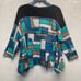 IC By Connie K Top Womens Large Blue Abstract Art Colorblock Long Sleeve