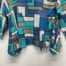 IC By Connie K Top Womens Large Blue Abstract Art Colorblock Long Sleeve