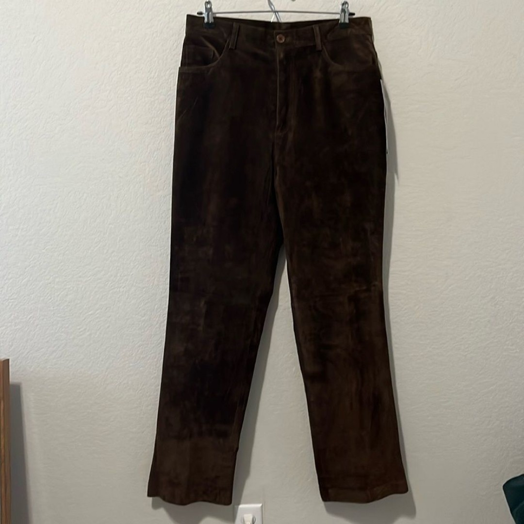 BRANDON THOMAS (NWT) 100% Leather Pants Women’s Chocolate Brown, Size 14