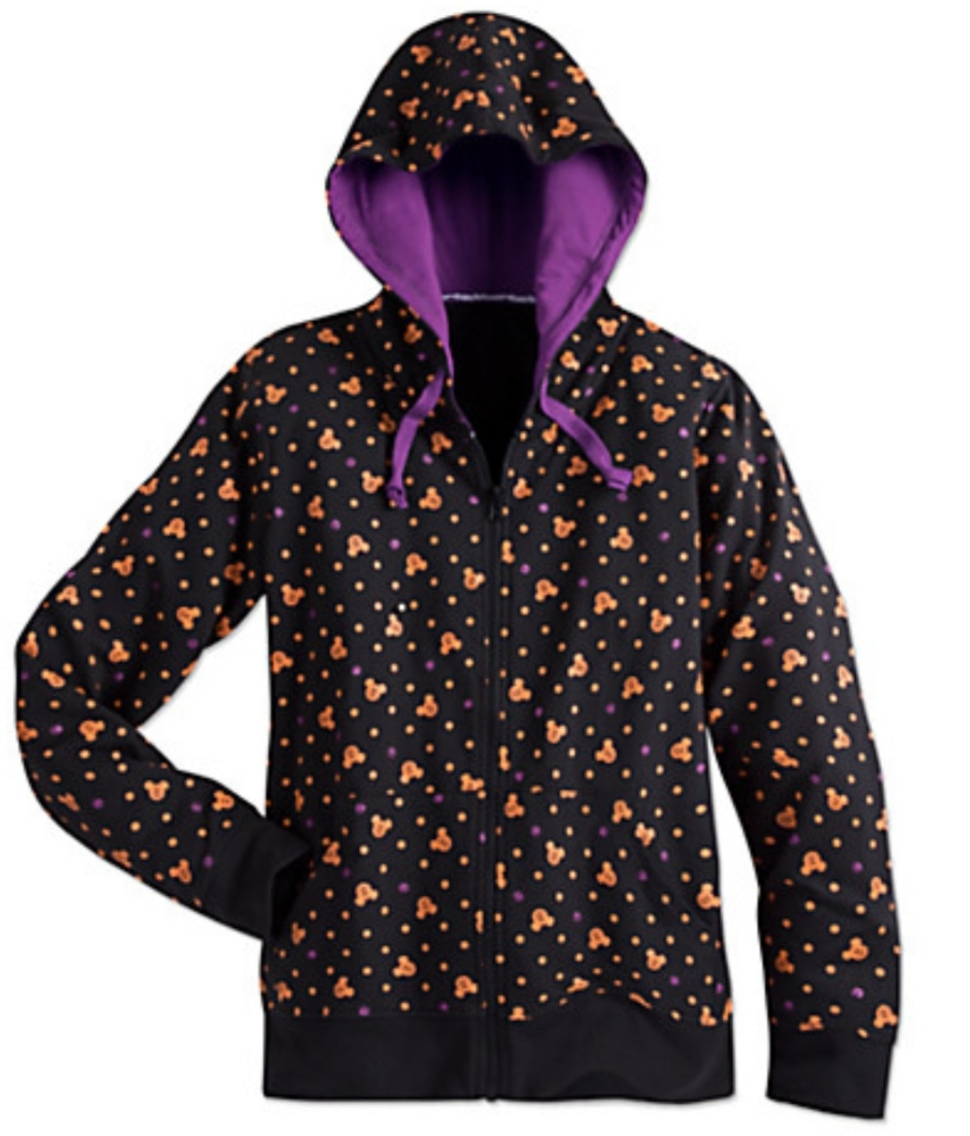 Disneyworld Halloween Mickey Pumpkin Full Zip Hoodie - Size Medium - Like New