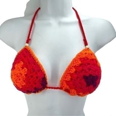 Handmade Napper brand granny square string bikini top halter adjustable any size