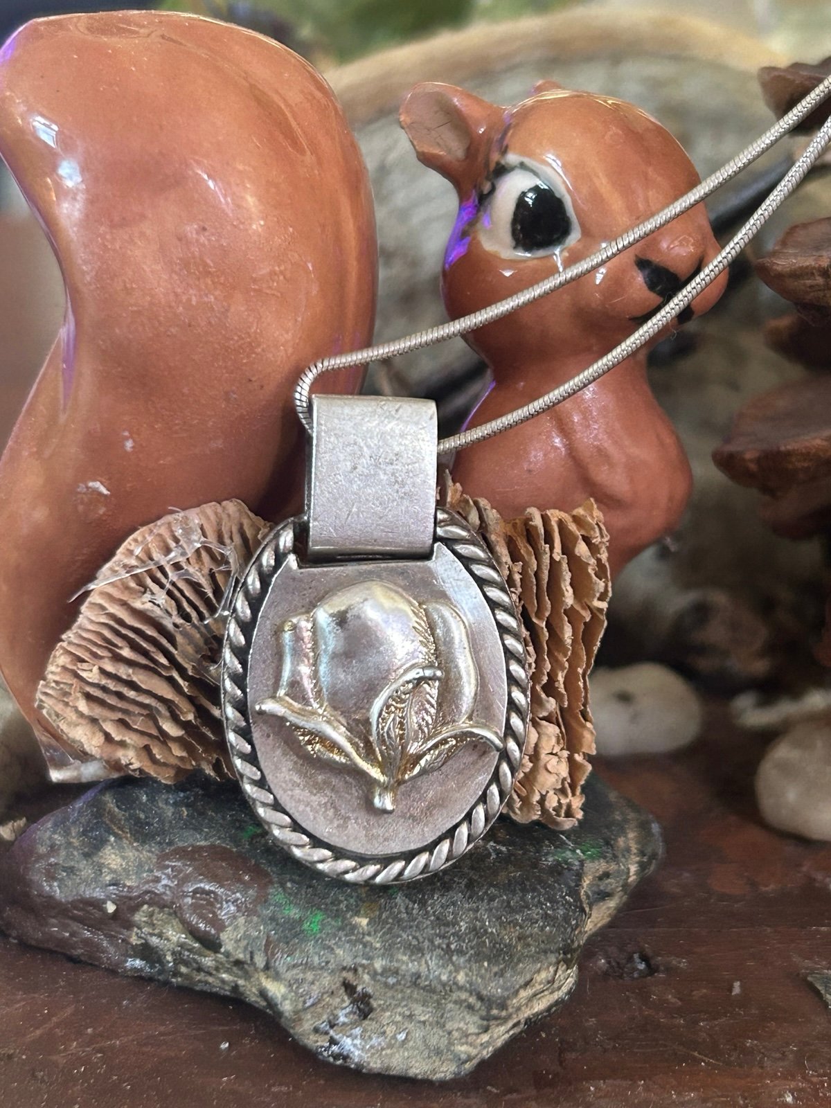 925 Sterling Vintage Fabulous Rose Necklace
