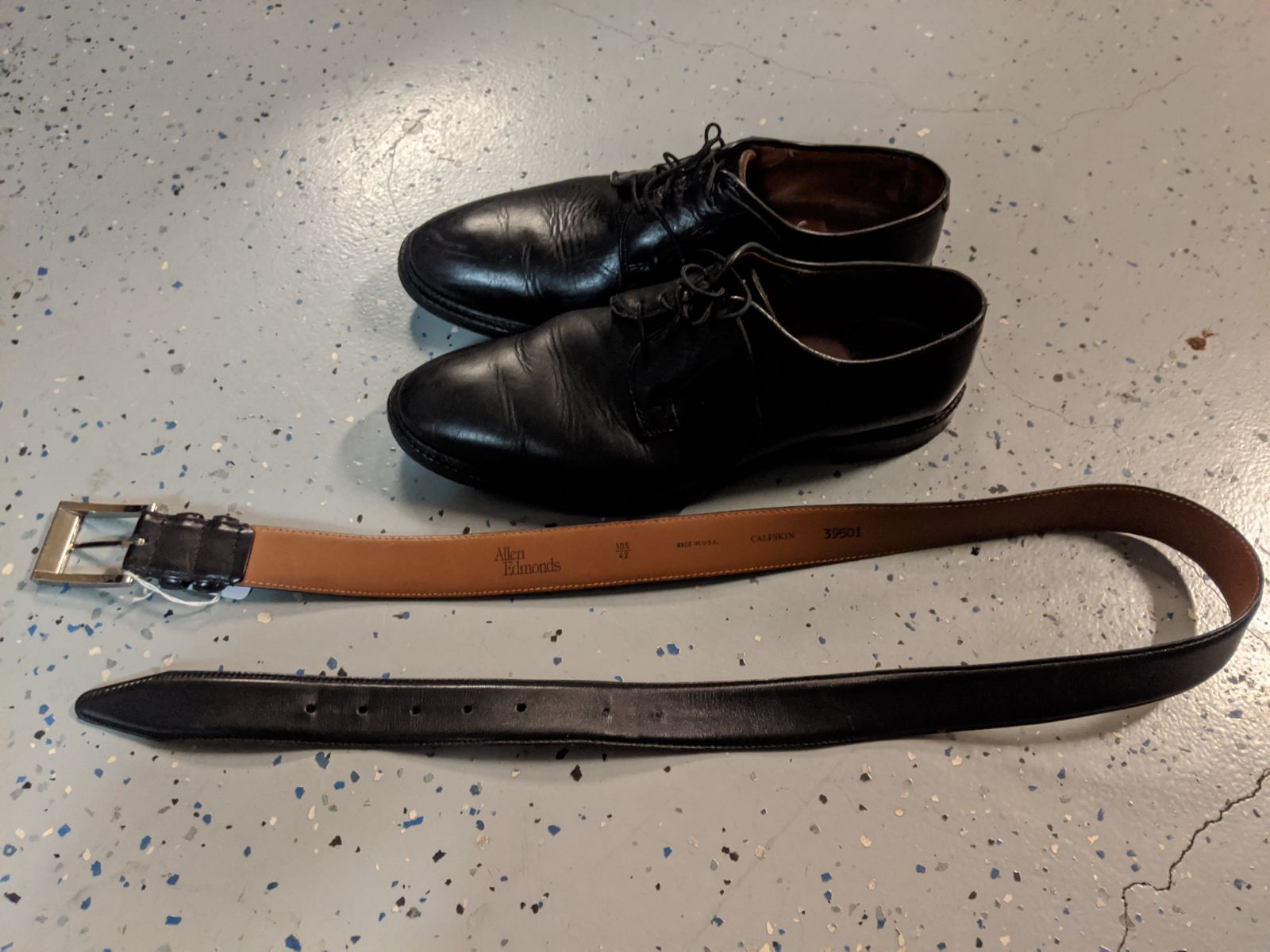 Allen Edmonds black belt and shoe