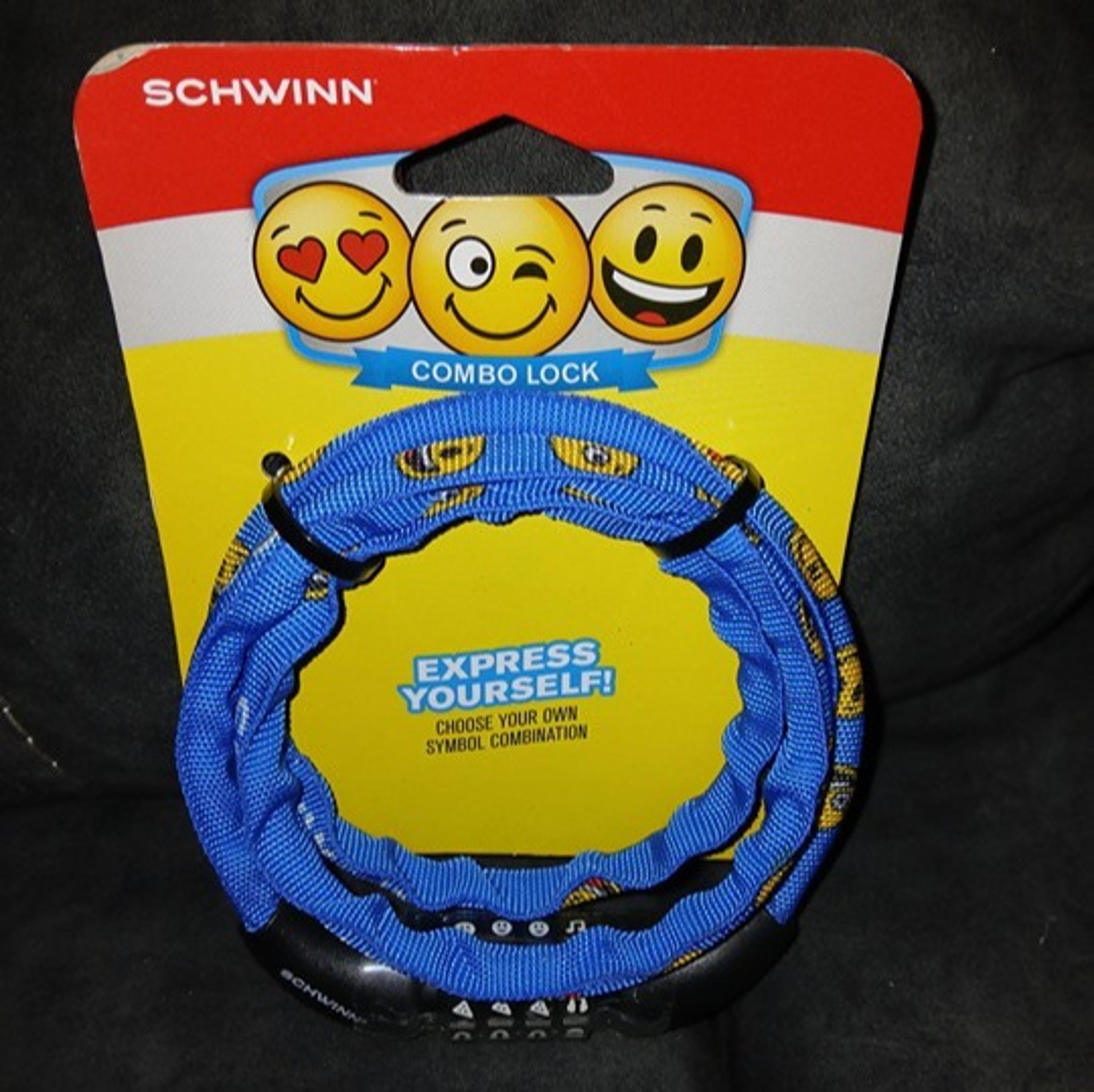 Kids Schwinn Bike- Combo Lock- Emoji Symbol Combination Steel Cable Fabric Cover