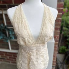 Bebe lace halter top, off white