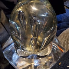 Clear Glass vintage paperweight and holder