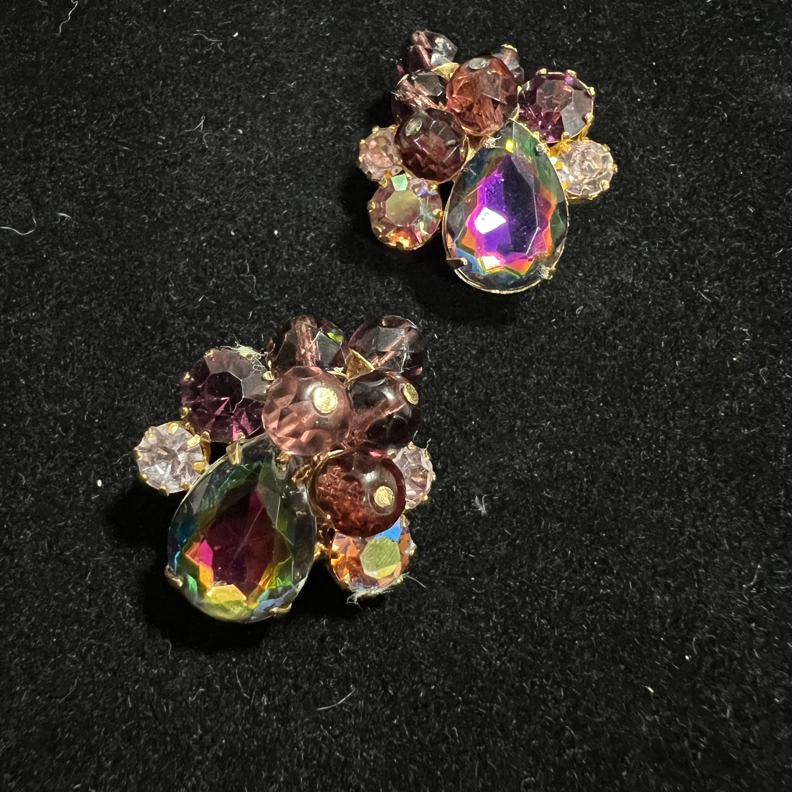 rare vintage Alice caviness or Juliana watermelon teardrop clip on earrings