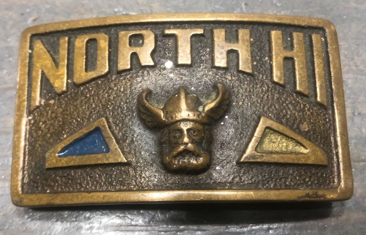 Vtg North High School Vikings Buckle