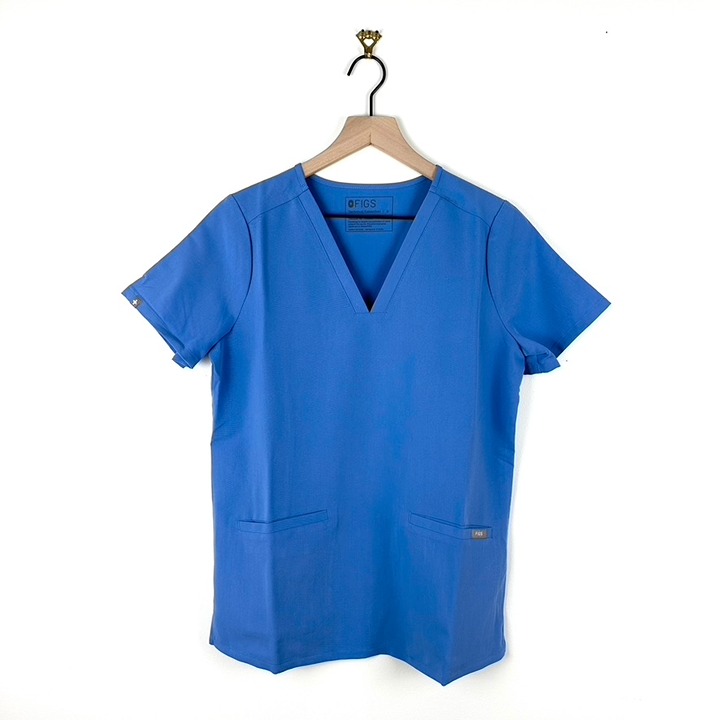 FIGS Casma Three-Pocket Short Sleeve Scrub Top Blue Size S NWT